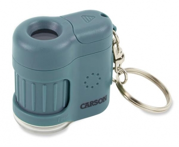 Carson MM-280 MicroMini Mini Mikroskop mit Schlüsselanhänger blau Lupe